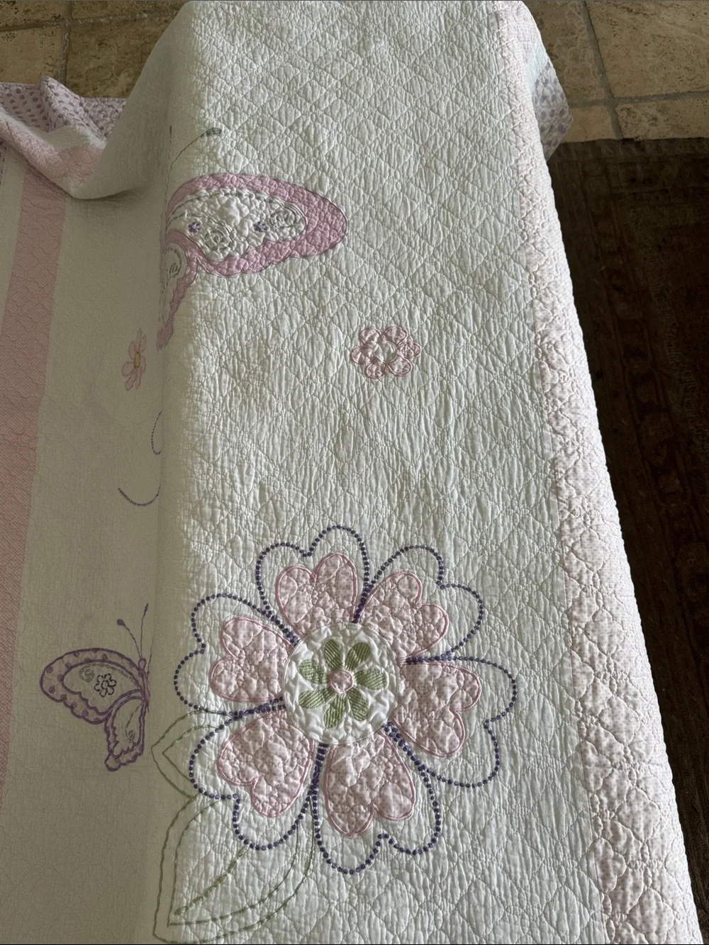 Lilac butterfly soft quilted